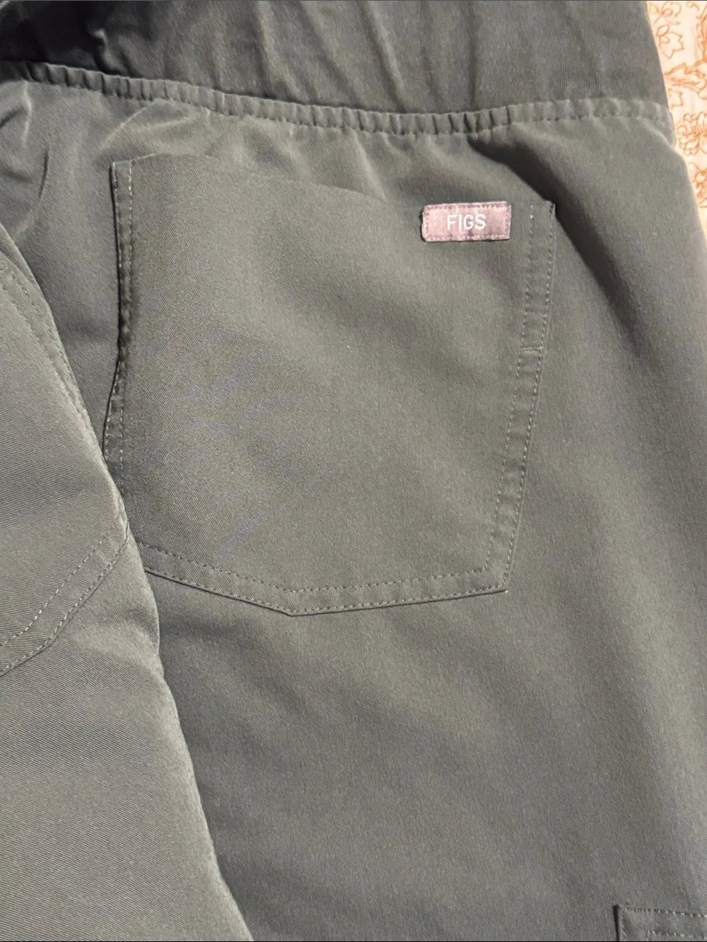 FIGS women Technical Joggers in Bonsai Green with Rust Drawstring